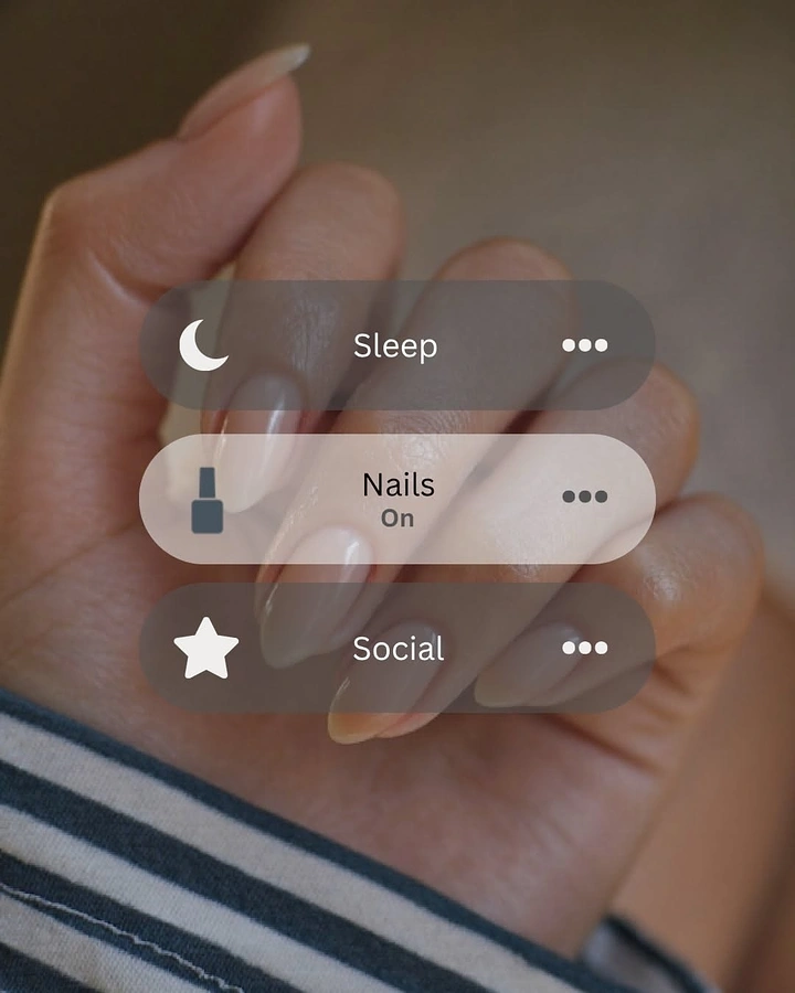 Nail Salons creative ad: iPhone Focus mode: 'Nails On' toggle