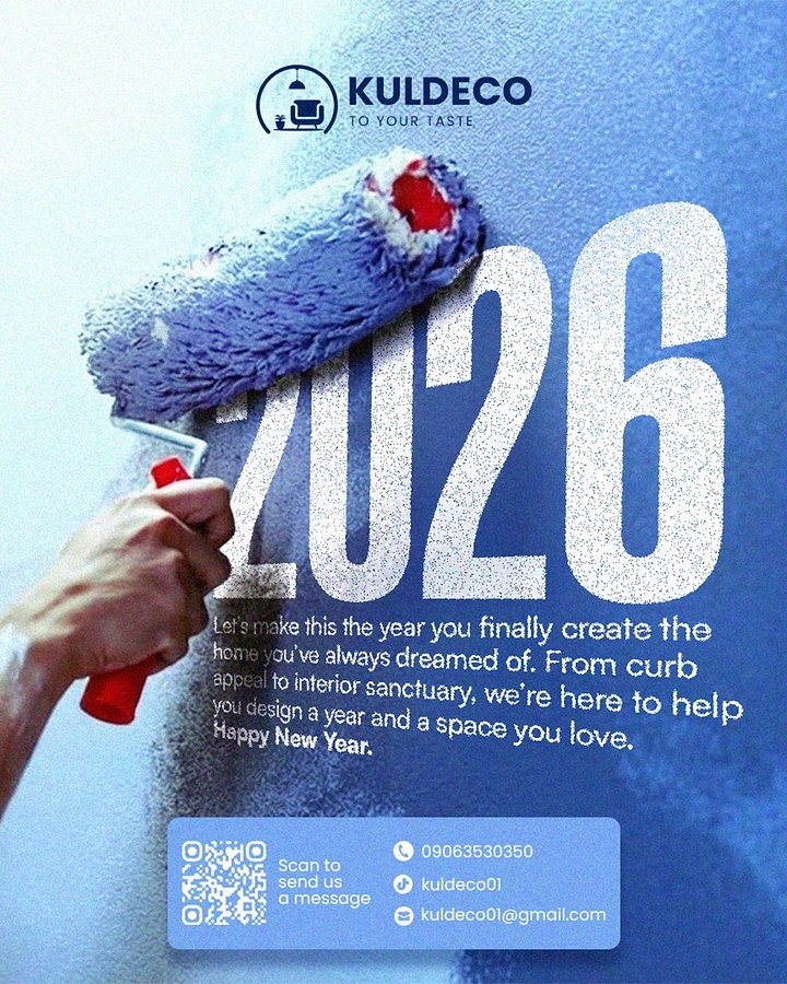 House Painters creative ad: Roller painting 2026 New Year numerals