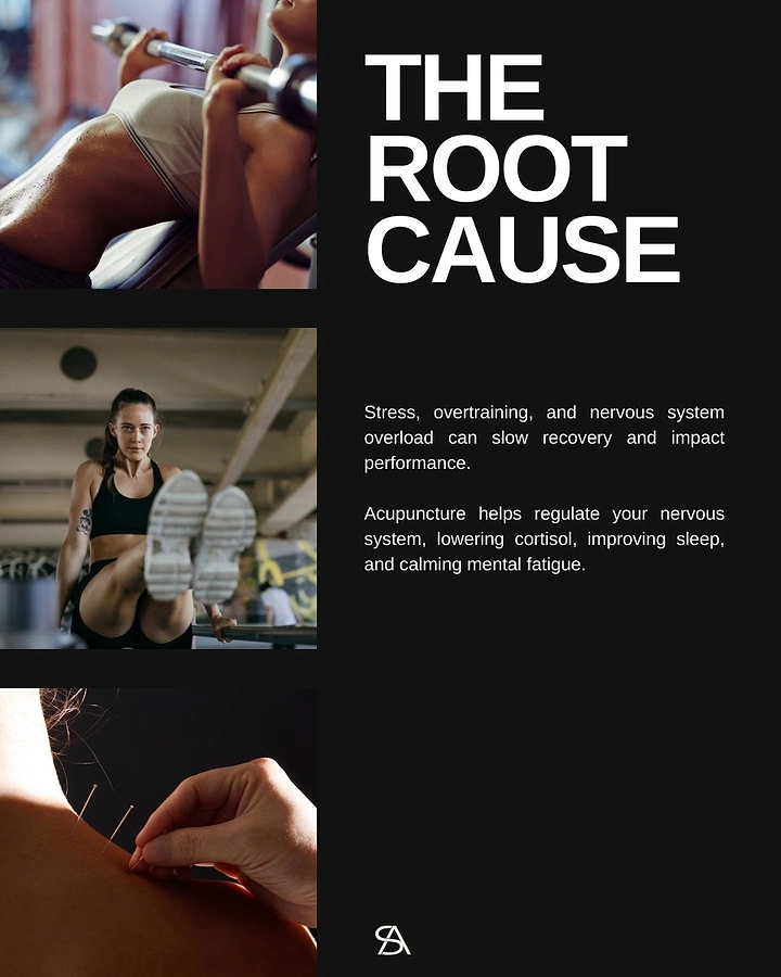 Acupuncture & Cupping Clinics creative ad: Root-cause framing ties copy to treatment