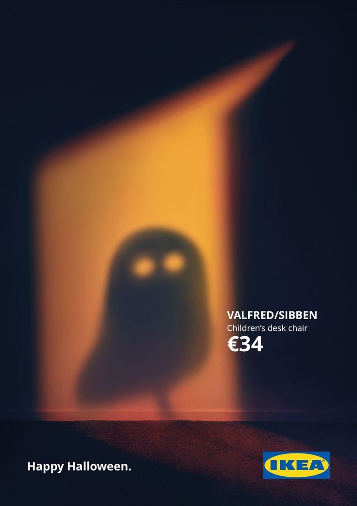 Children's desk chair shadow shaped like a ghost