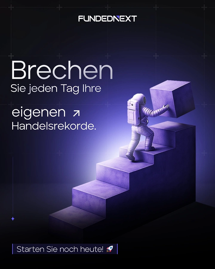 Stock Brokers & Investing creative ad: Astronaut pushing block up records stairs