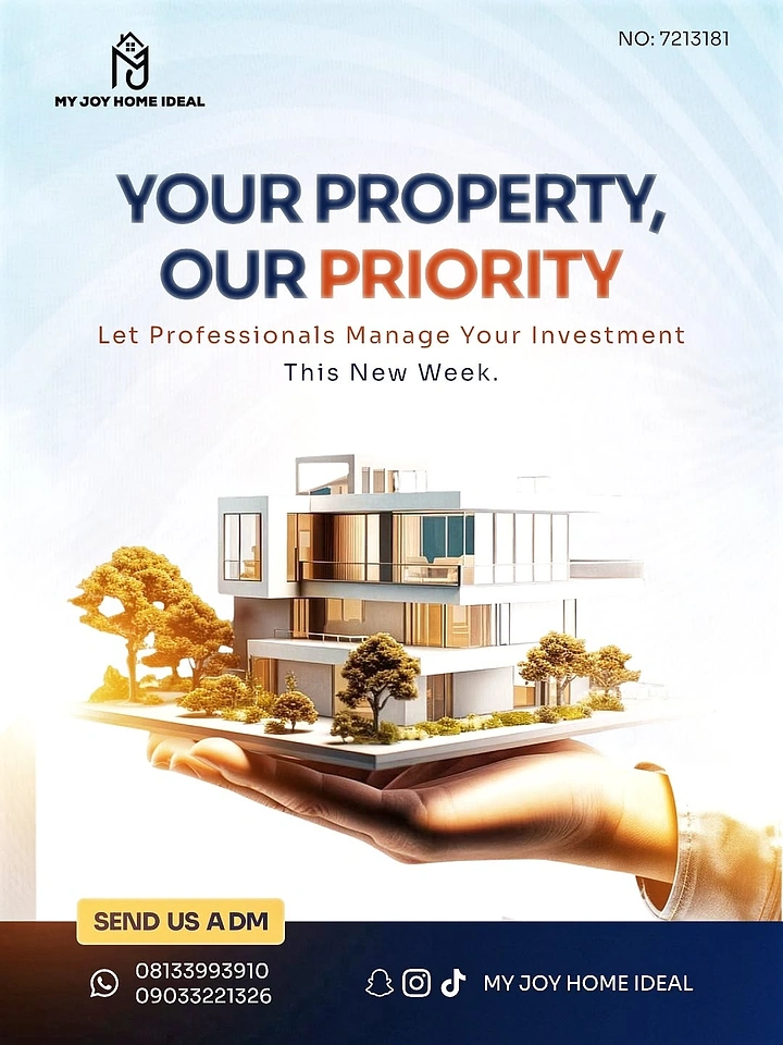 Property Management creative ad: Property presented as investment in hand
