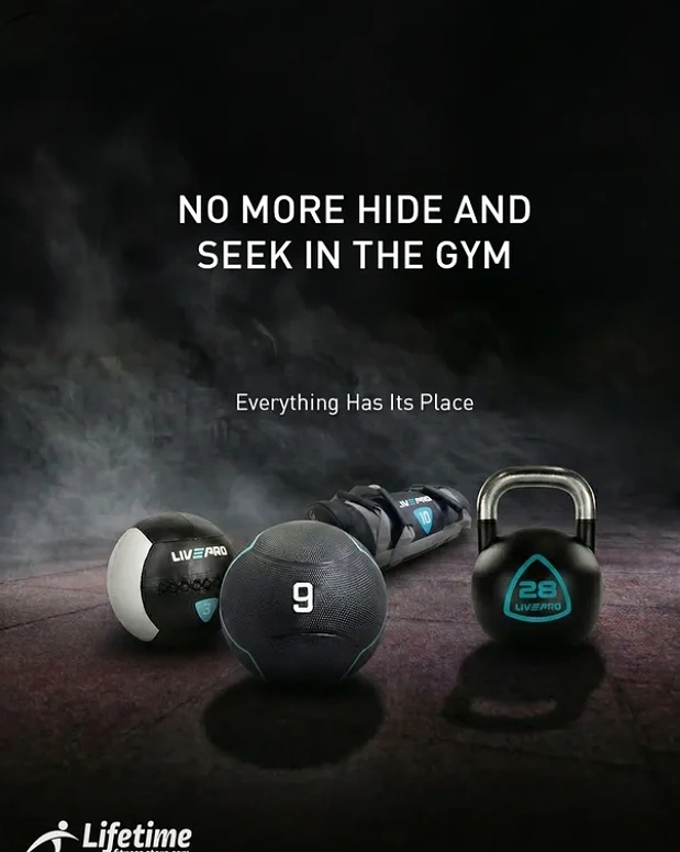 Fitness Equipment Stores creative ad: Witty hide-and-seek equipment metaphor