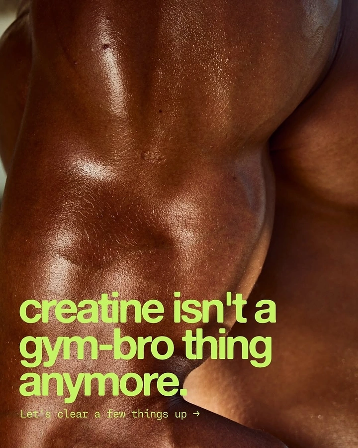 Nutritionists & Dietitians creative ad: Extreme close-up of a toned, glistening arm and shoulder on dark skin