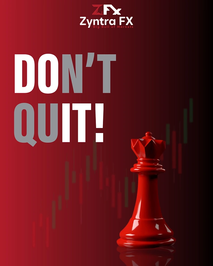Stock Brokers & Investing creative ad: Chess queen metaphor, bold Don't Quit