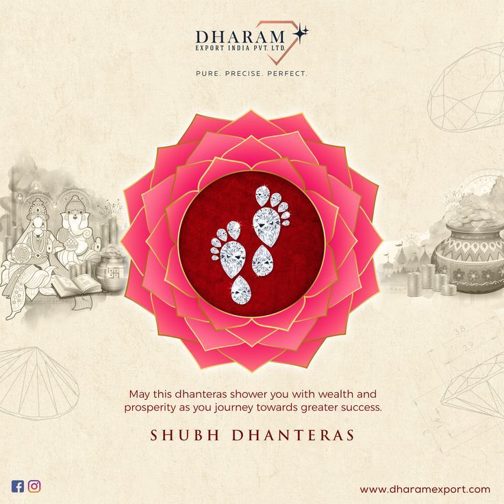 Diamond-studded Lakshmi footprints on a red disc inside a pink lotus