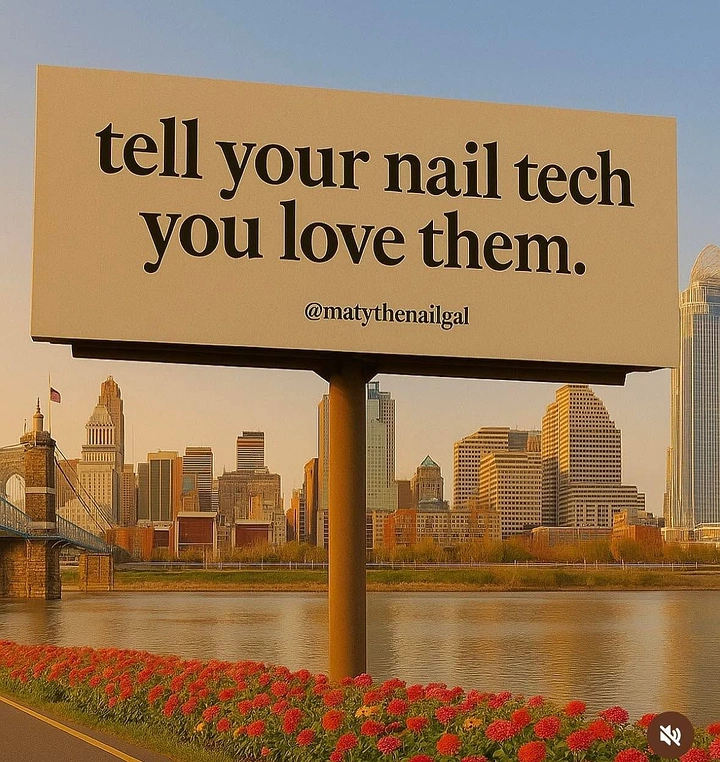 Nail Salons creative ad: Warm copy-led billboard, love your nail tech