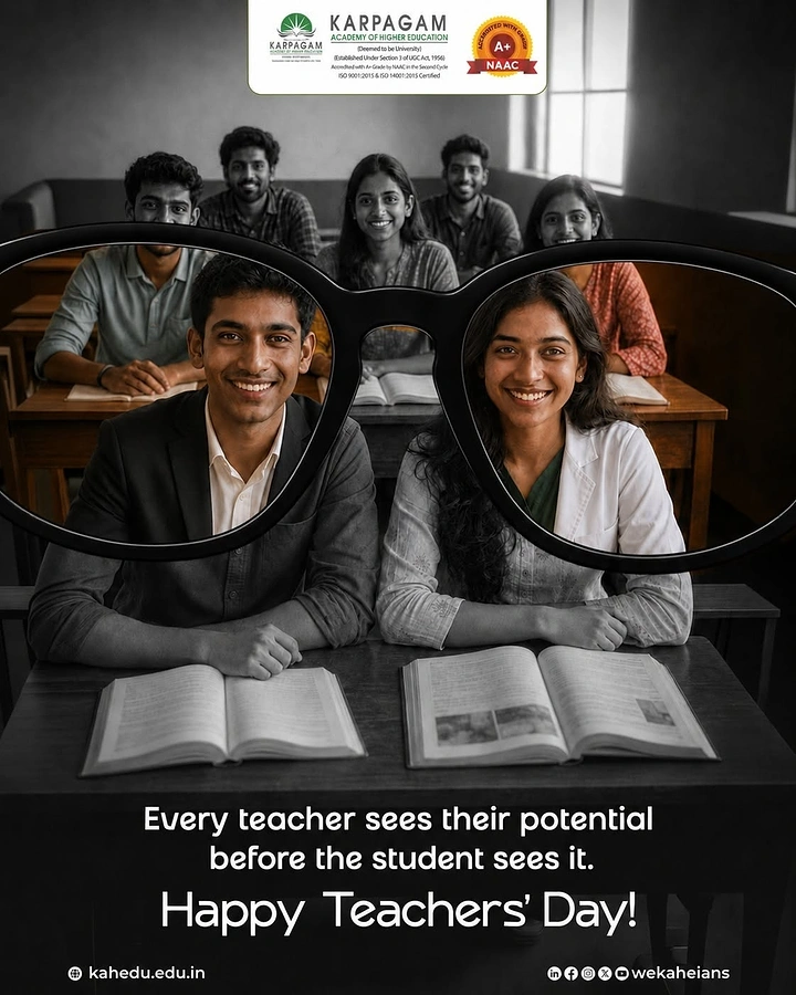 Teachers Day creative ad: Smiling students seen through giant spectacles