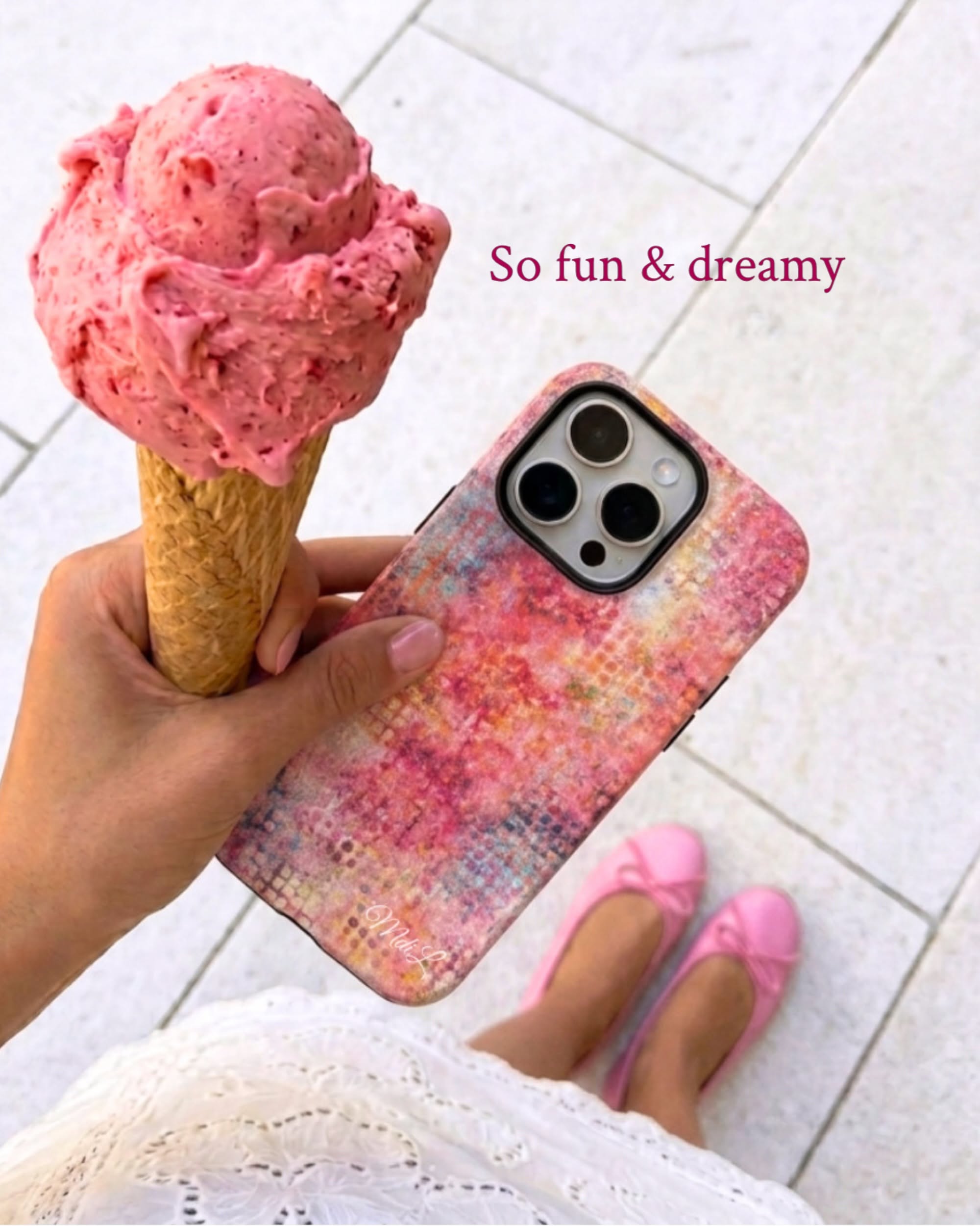 Instagram post: Ice cream makes the cool-case pun visual, slide 6
