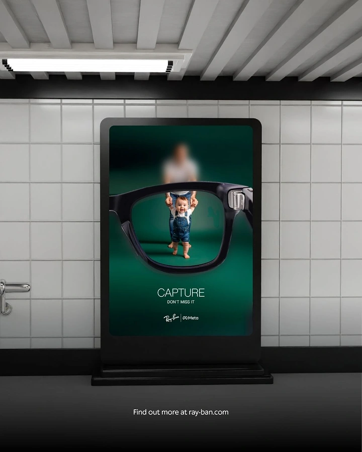 Opticians & Eye Care creative ad: Ray-Ban frame used as camera viewfinder, 'Capture'