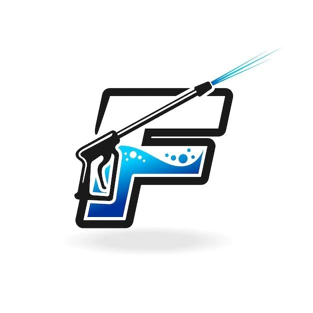 Pressure Washing creative ad: Pressure wand cleverly forms lettermark