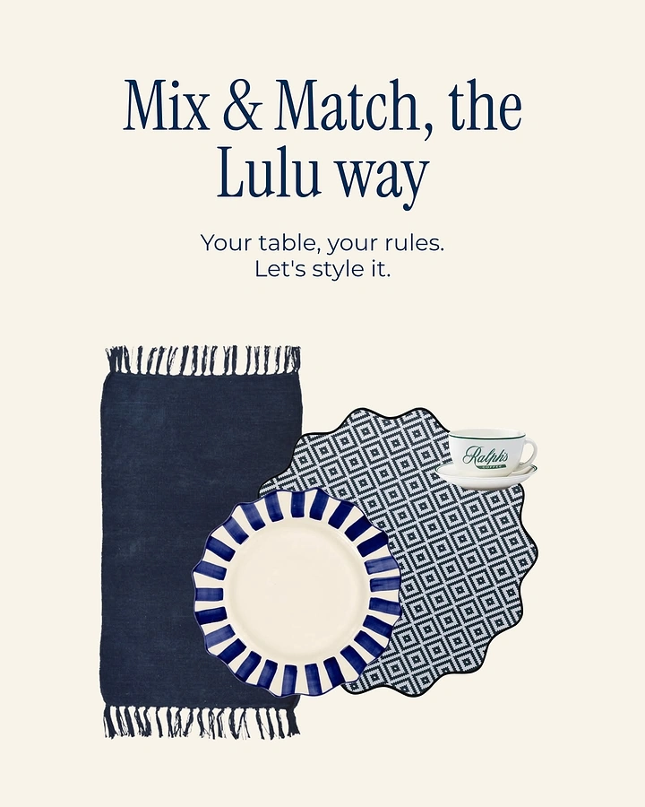 Tableware & Crockery creative ad: Mix-and-match pattern styling feels distinctive