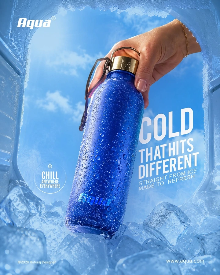 Waterproofing creative ad: Standard chilled bottle product layout
