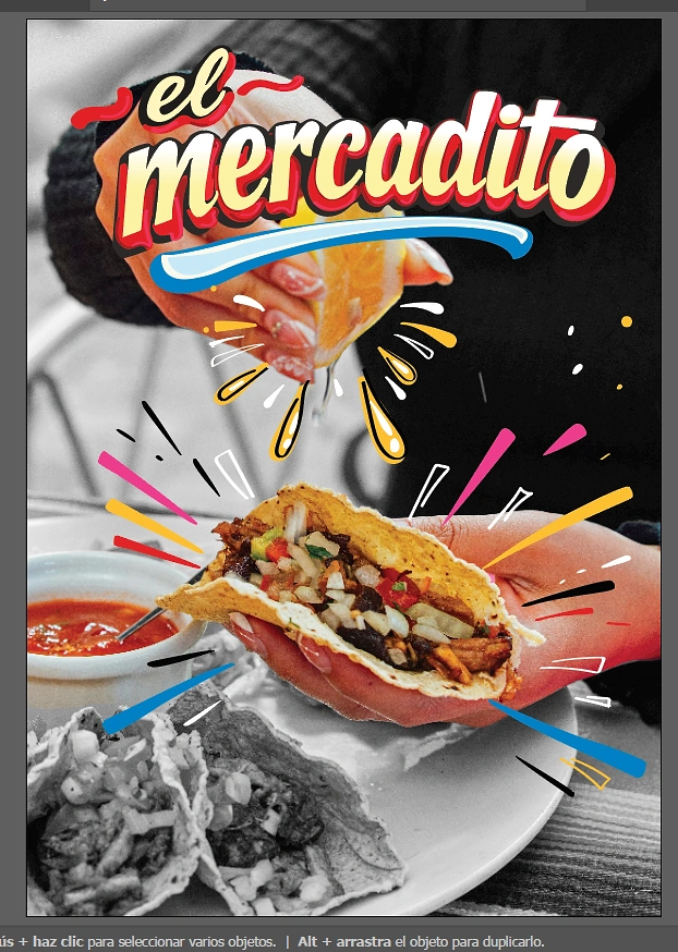 Mexican Restaurants creative ad: Explosive taco product composition
