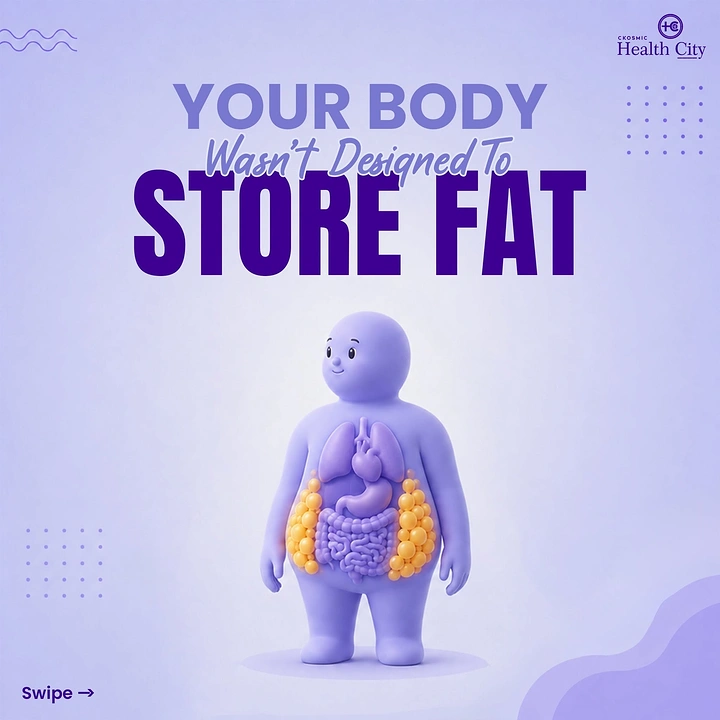 Weight Loss Clinics creative ad: Body visualized as fat storage