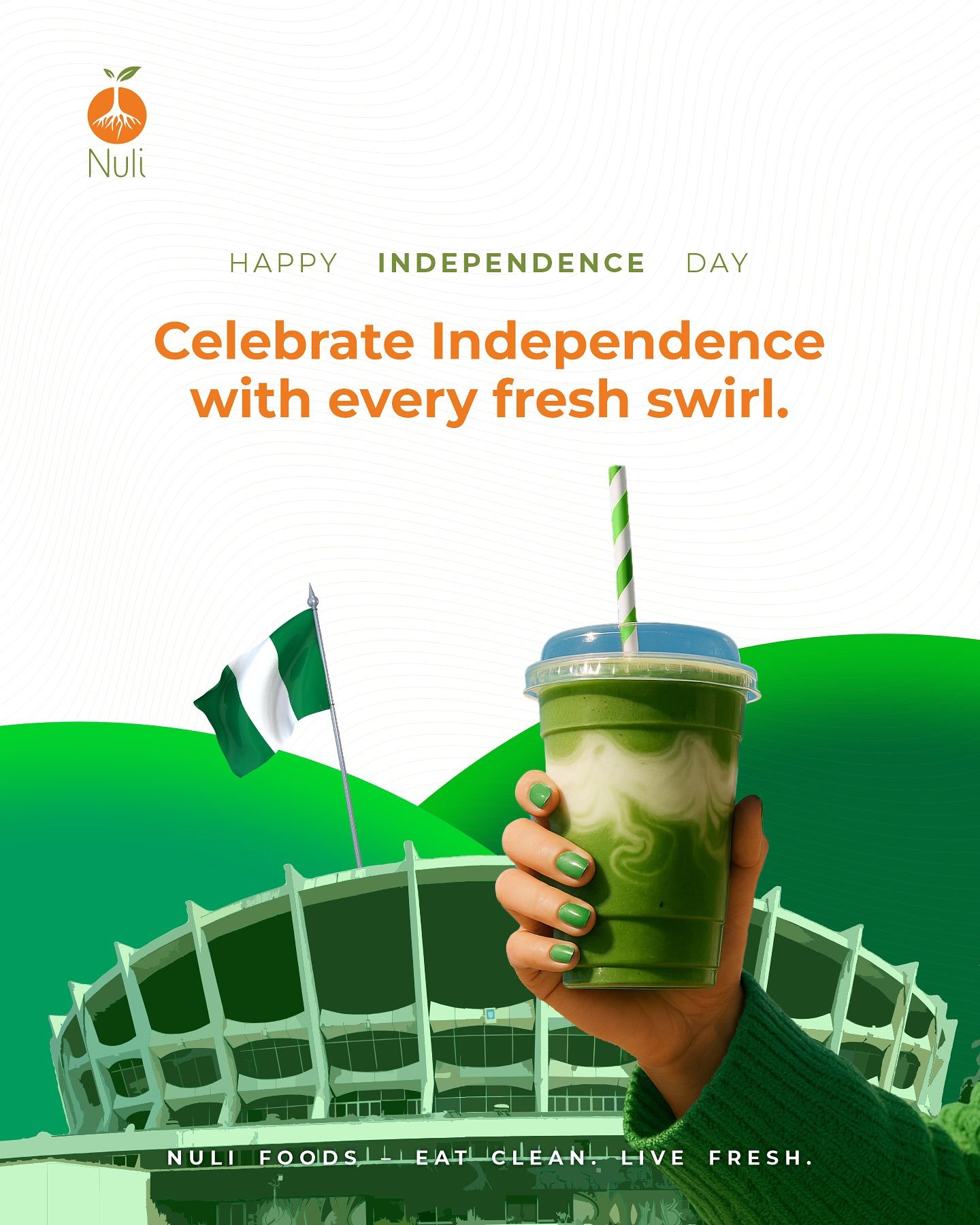Independence Day Instagram post: Smoothie swirl as independence celebration
