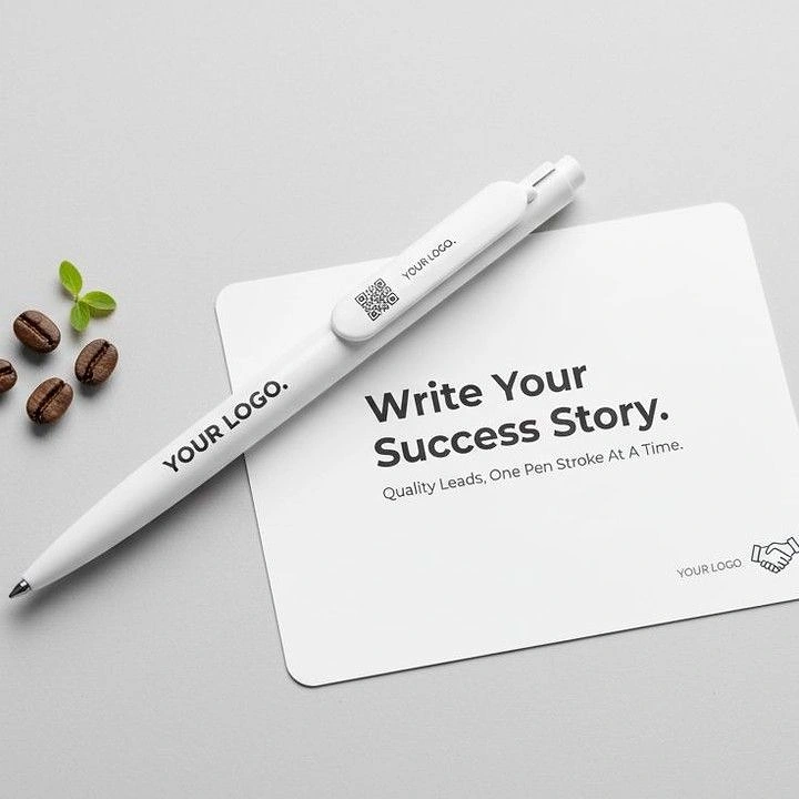 Pens & Writing Instruments creative ad: Success-story copy elevates branded pen
