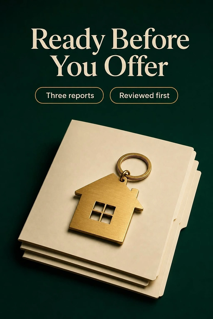 Home Inspectors creative ad: Pre-offer readiness framed as key access
