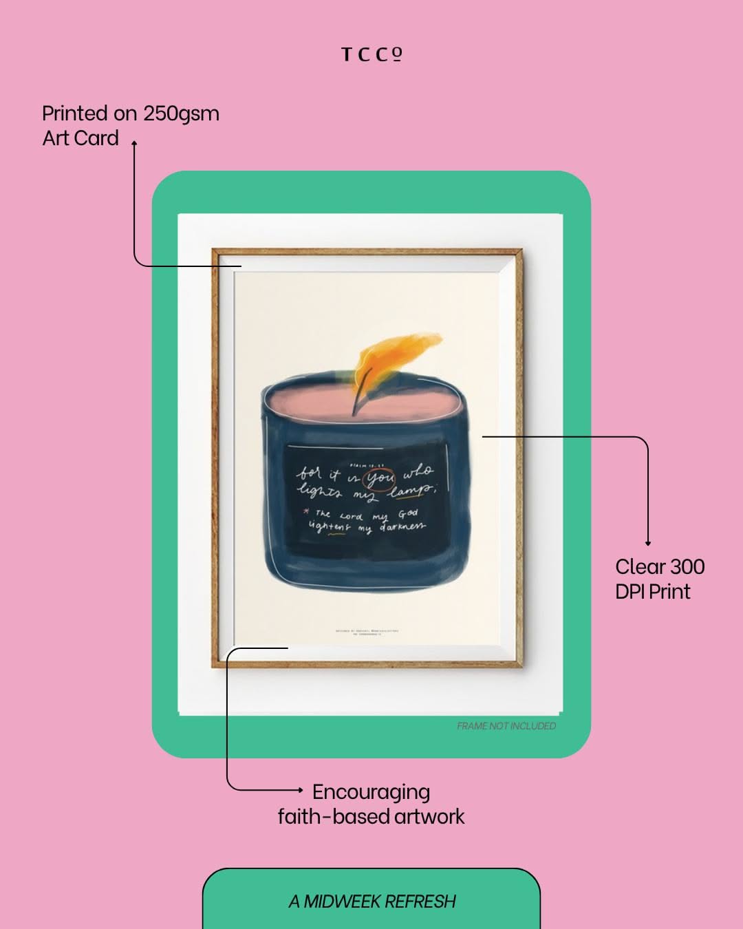 Instagram post: 'Light my Lamp' pun, flame-shaped frame, slide 3