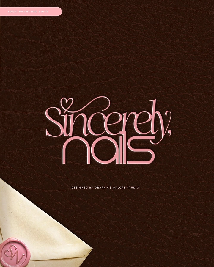 Nail Salons creative ad: Letter-and-wax-seal brand identity