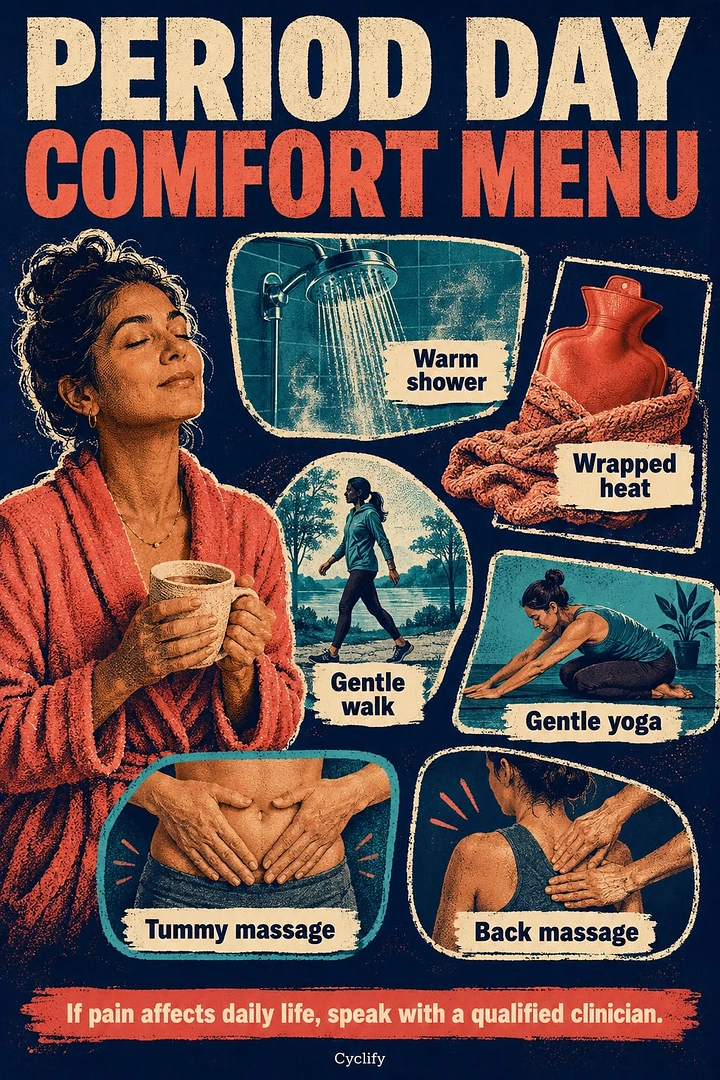 Period Care & Feminine Hygiene creative ad: Comfort menu metaphor makes advice memorable