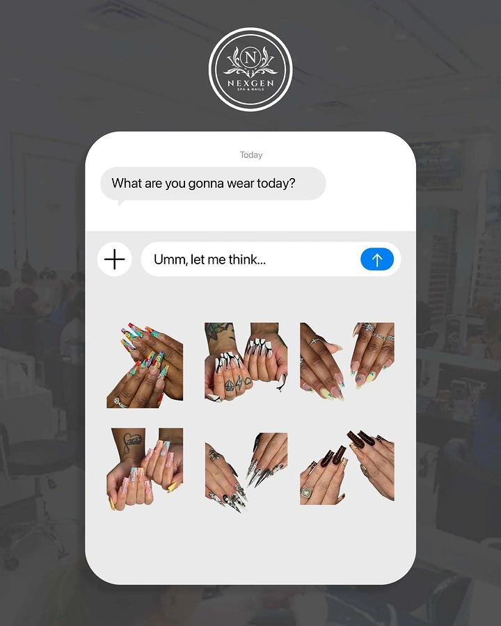 Nail Salons creative ad: Text-chat idea: picking nails like outfits