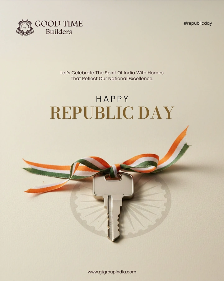 Republic Day creative ad: House key tied with tricolour ribbon