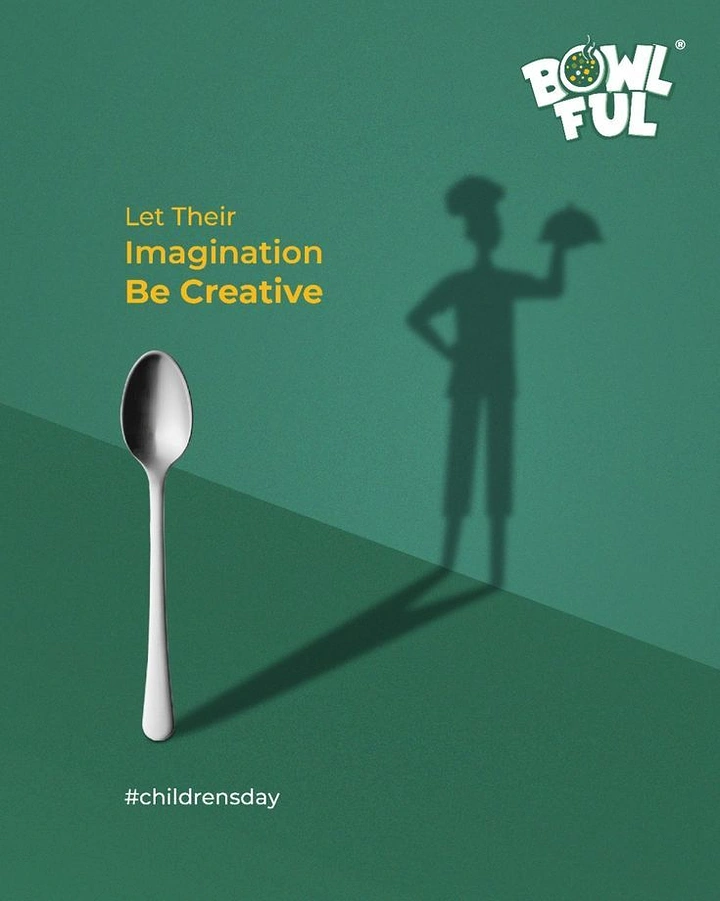 Children's Day creative ad: Spoon casting a little chef's shadow