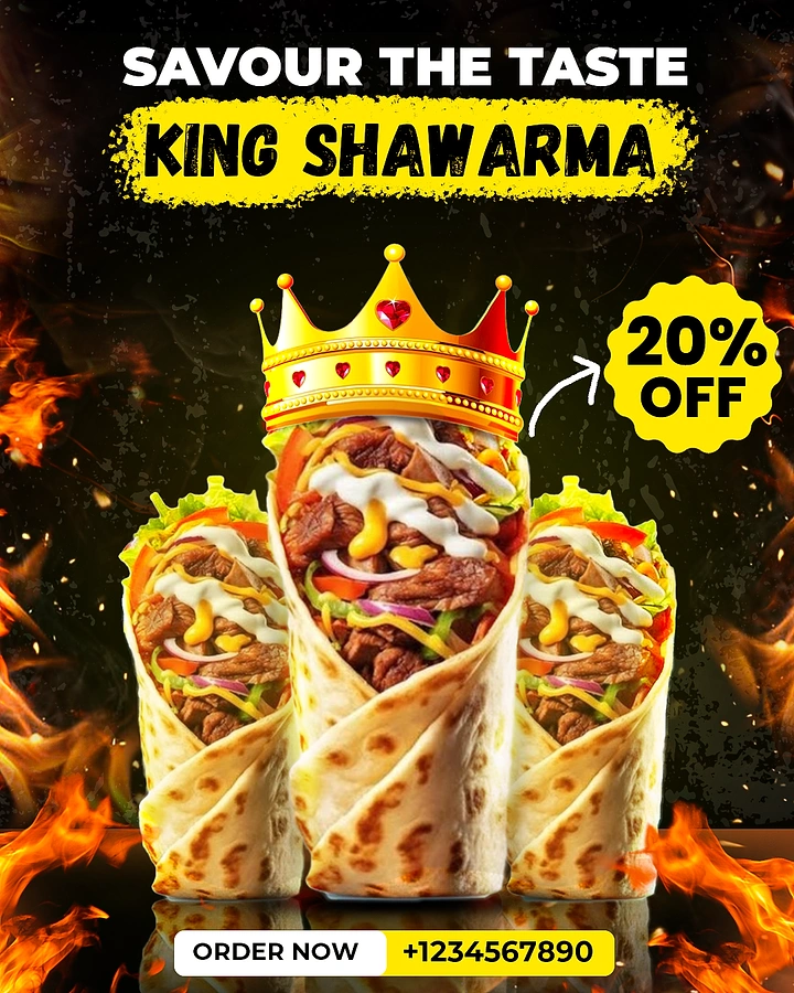 Arabic & Middle Eastern Restaurants creative ad: Shawarma crowned as the king