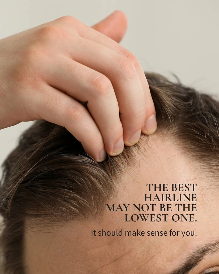 Hair Transplant & Hair Clinics creative ad: Witty 'best hairline not lowest' copy