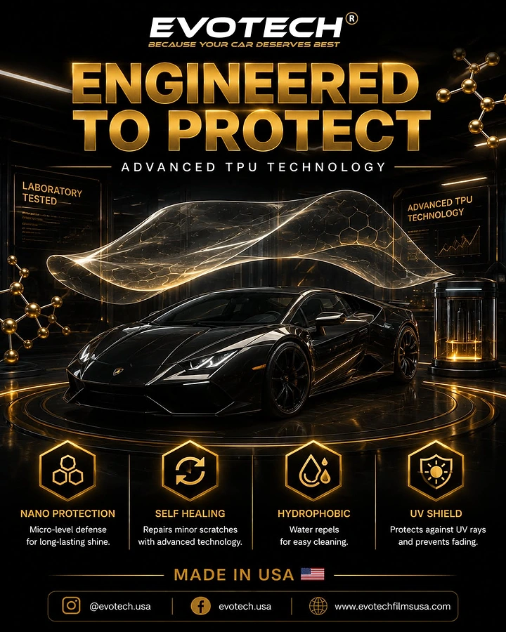 Window Tinting & Car Wraps creative ad: Molecular protection theme adds visual distinction