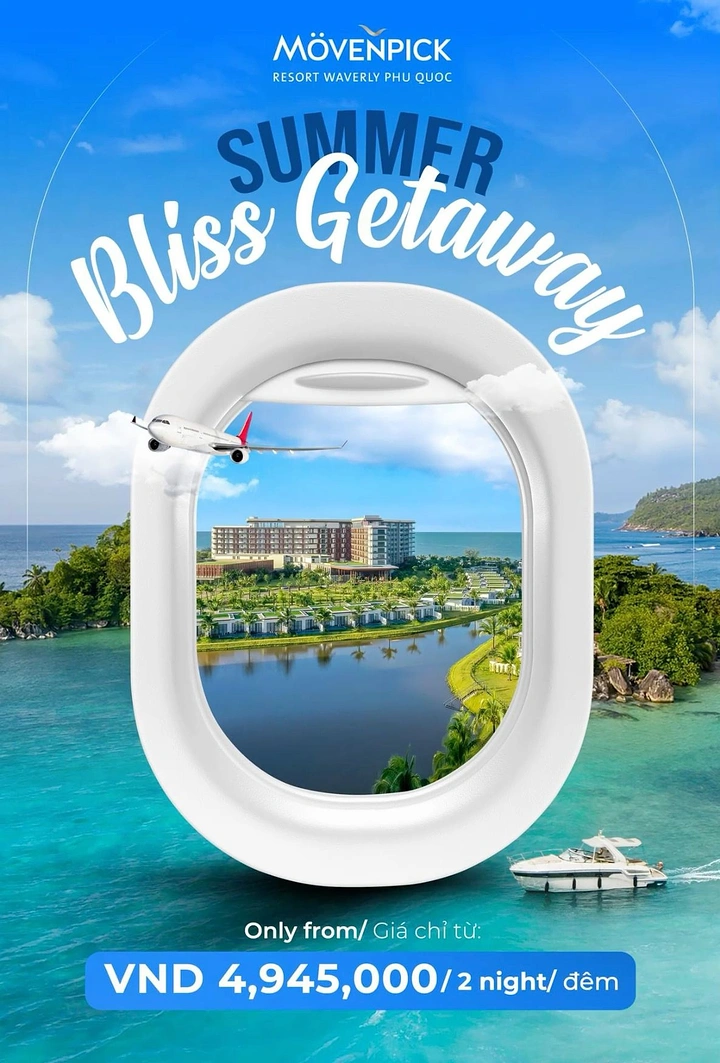 Vacation Rentals & Holiday Homes creative ad: Airplane-through-pool-float getaway metaphor