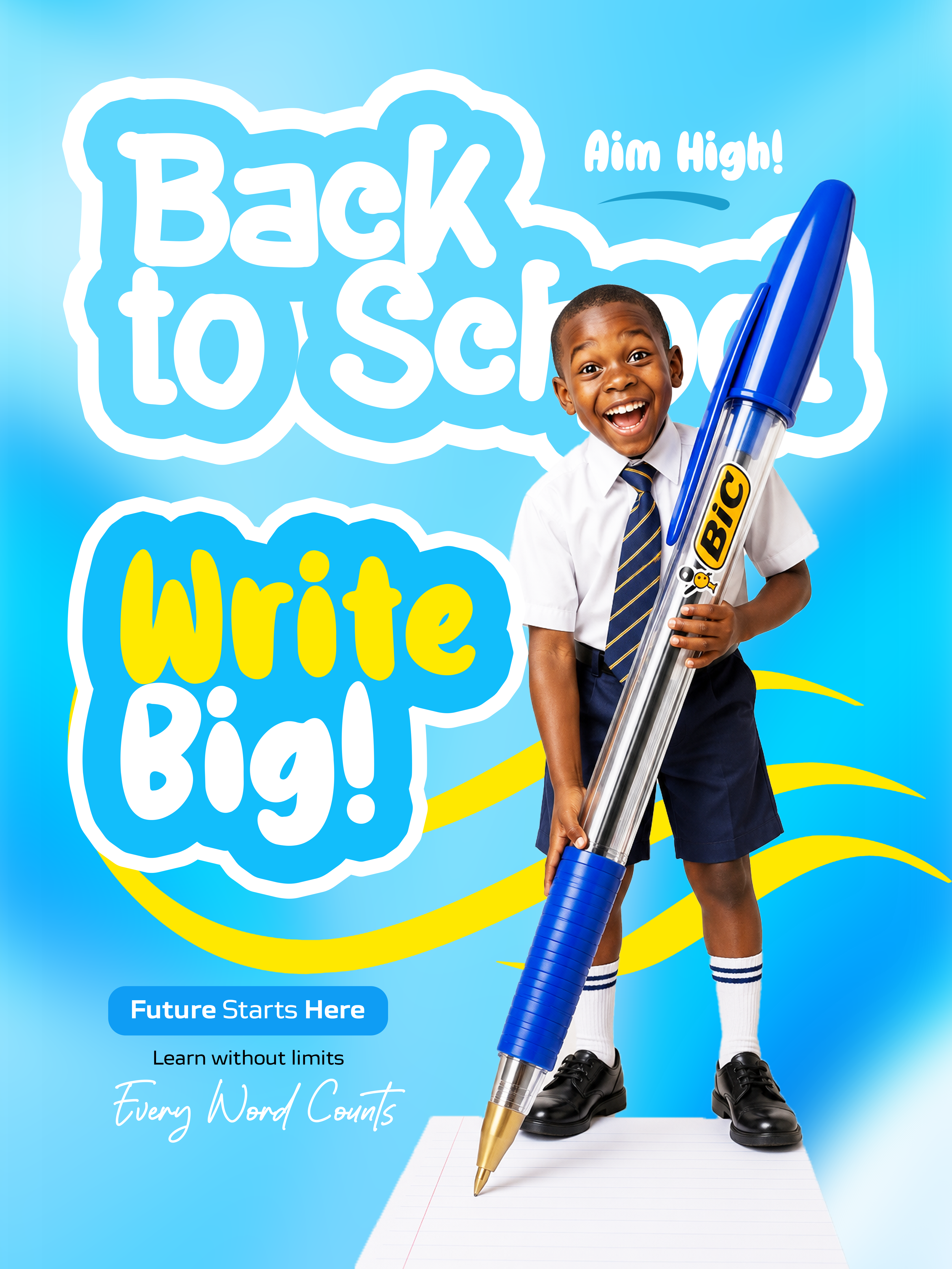 Instagram post: Oversized pencil reinforces Write Big message
