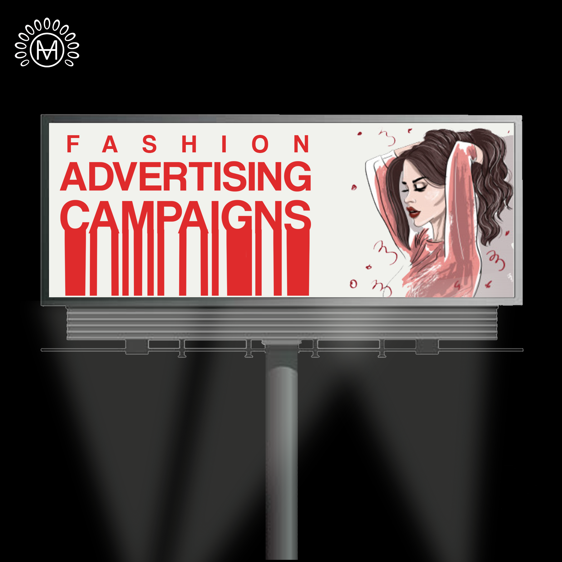 Instagram post: Billboard frames fashion advertising concept