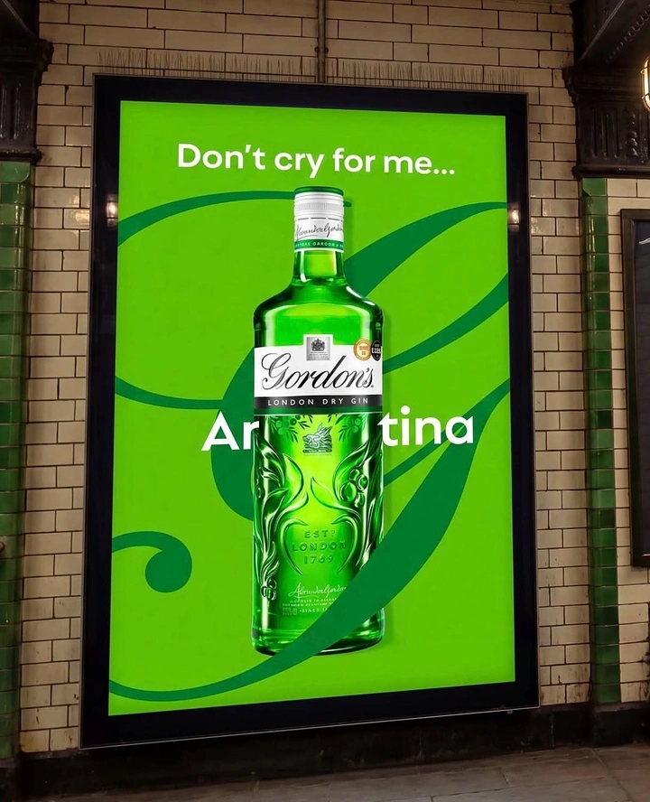 Bars & Pubs creative ad: Clever Argentina pun drives gin poster