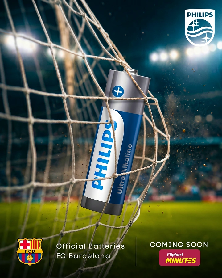 Batteries & Inverters creative ad: Battery becomes soccer goal action