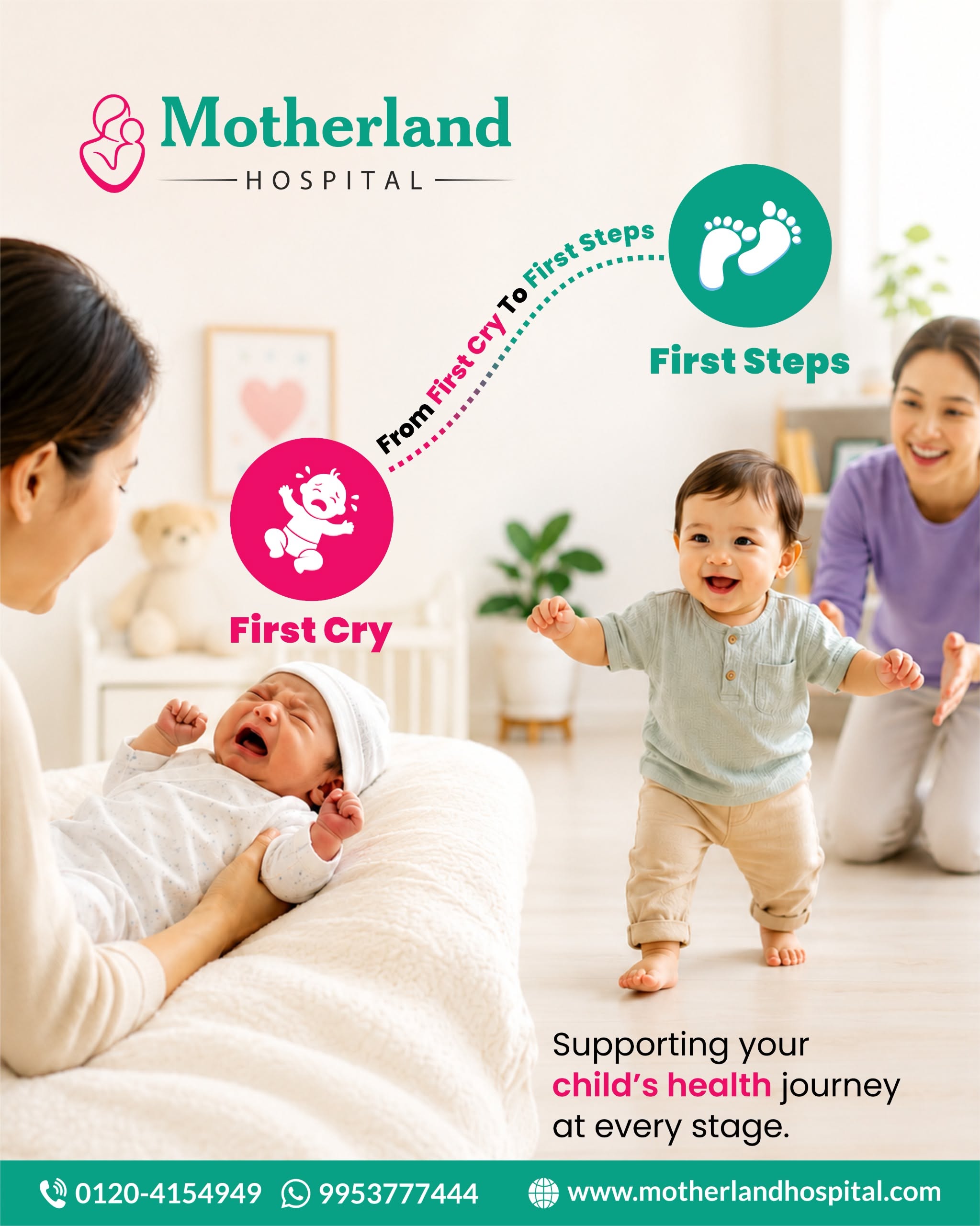 Instagram post: Milestone journey links first cry to first steps