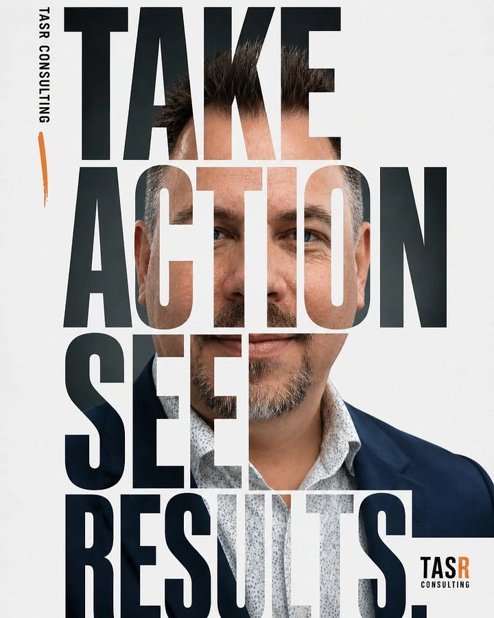 Life & Business Coaches creative ad: Portrait obscured by action typography