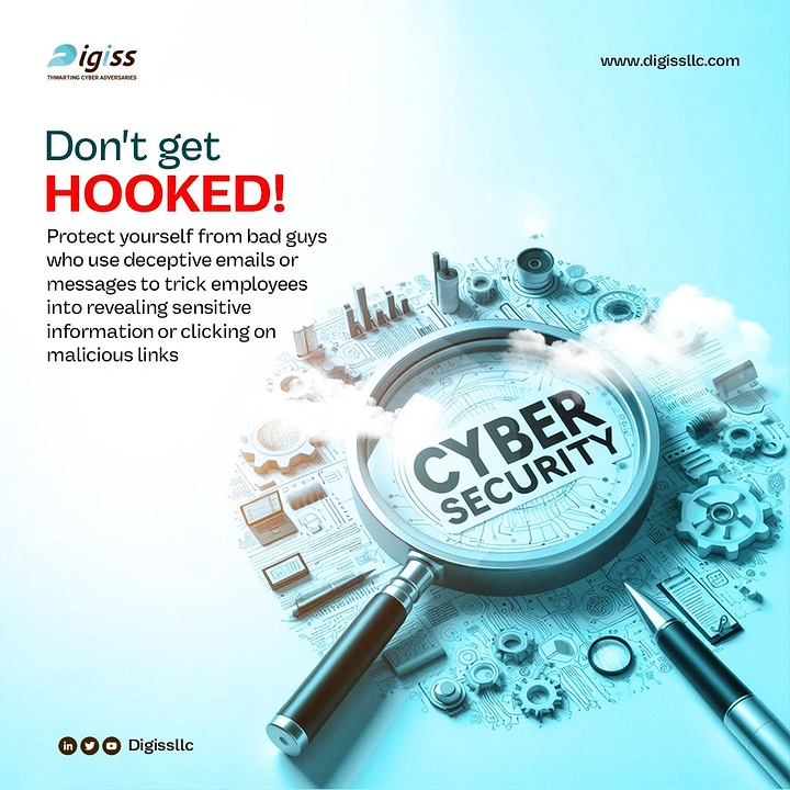 Cybersecurity Companies creative ad: Magnifying glass inspects cyber security
