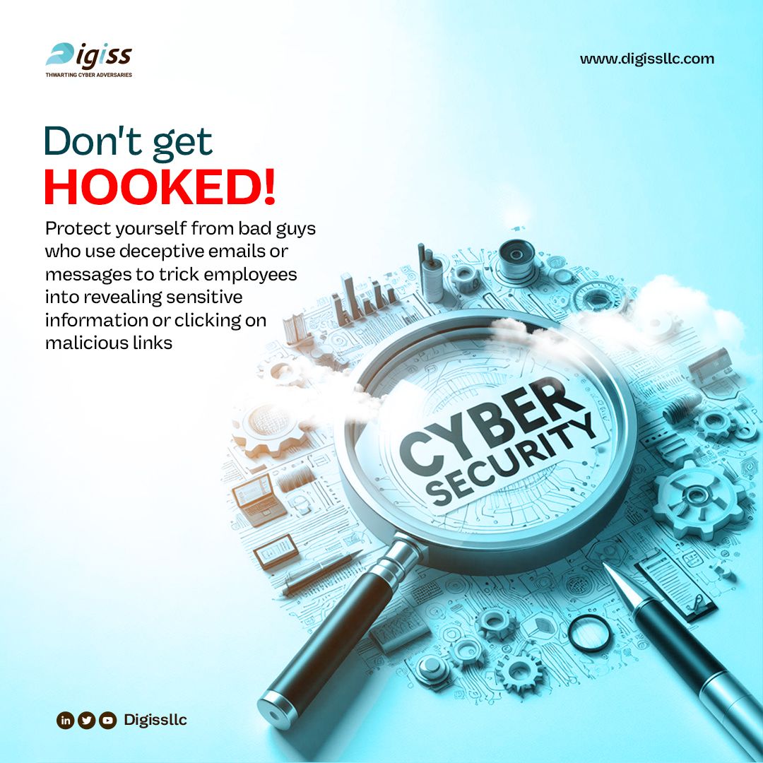 Instagram post: Magnifying glass inspects cyber security