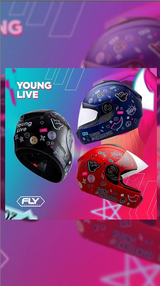 Helmets & Riding Gear creative ad: Youthful futuristic helmet campaign