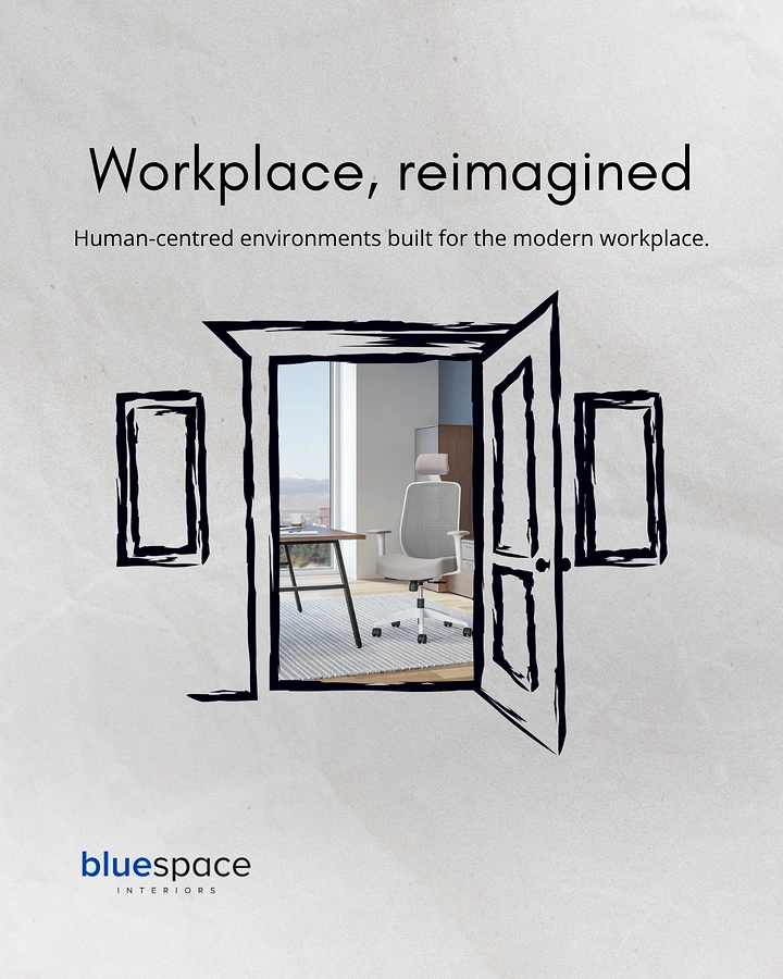 Architects & Architecture Firms creative ad: Sketched open door revealing a photo of an office
