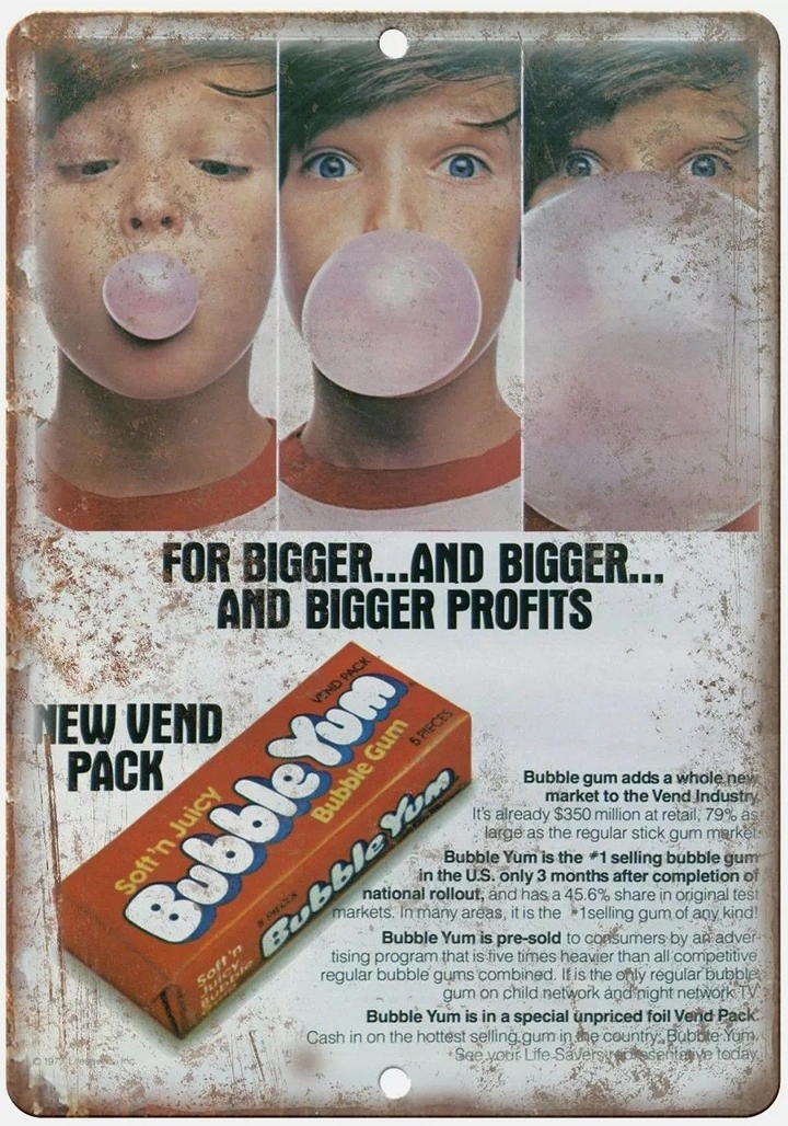 Chewing Gum & Mints creative ad: Bubble progression visualizes bigger profits