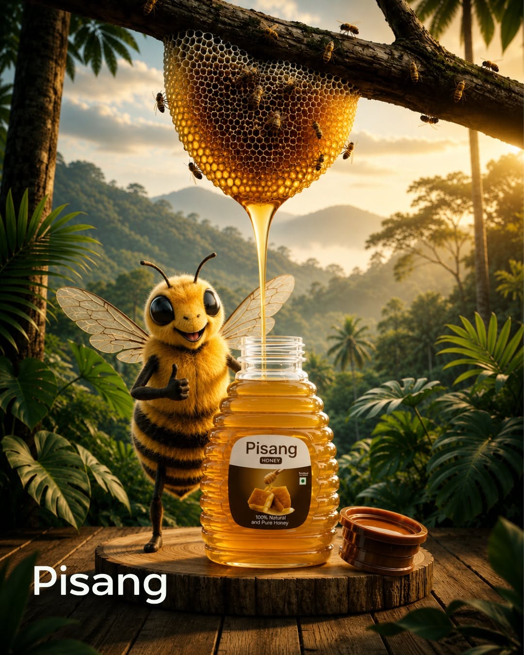 Instagram post: Anthropomorphic bee creates story