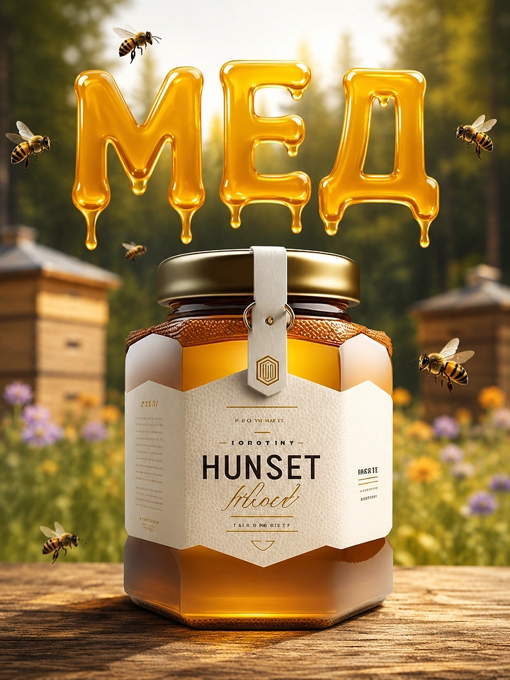 Honey Brands creative ad: Honey typography integrates with product