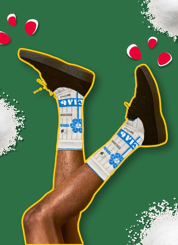 Socks Brands creative ad: Graphic campaign with playful leg framing