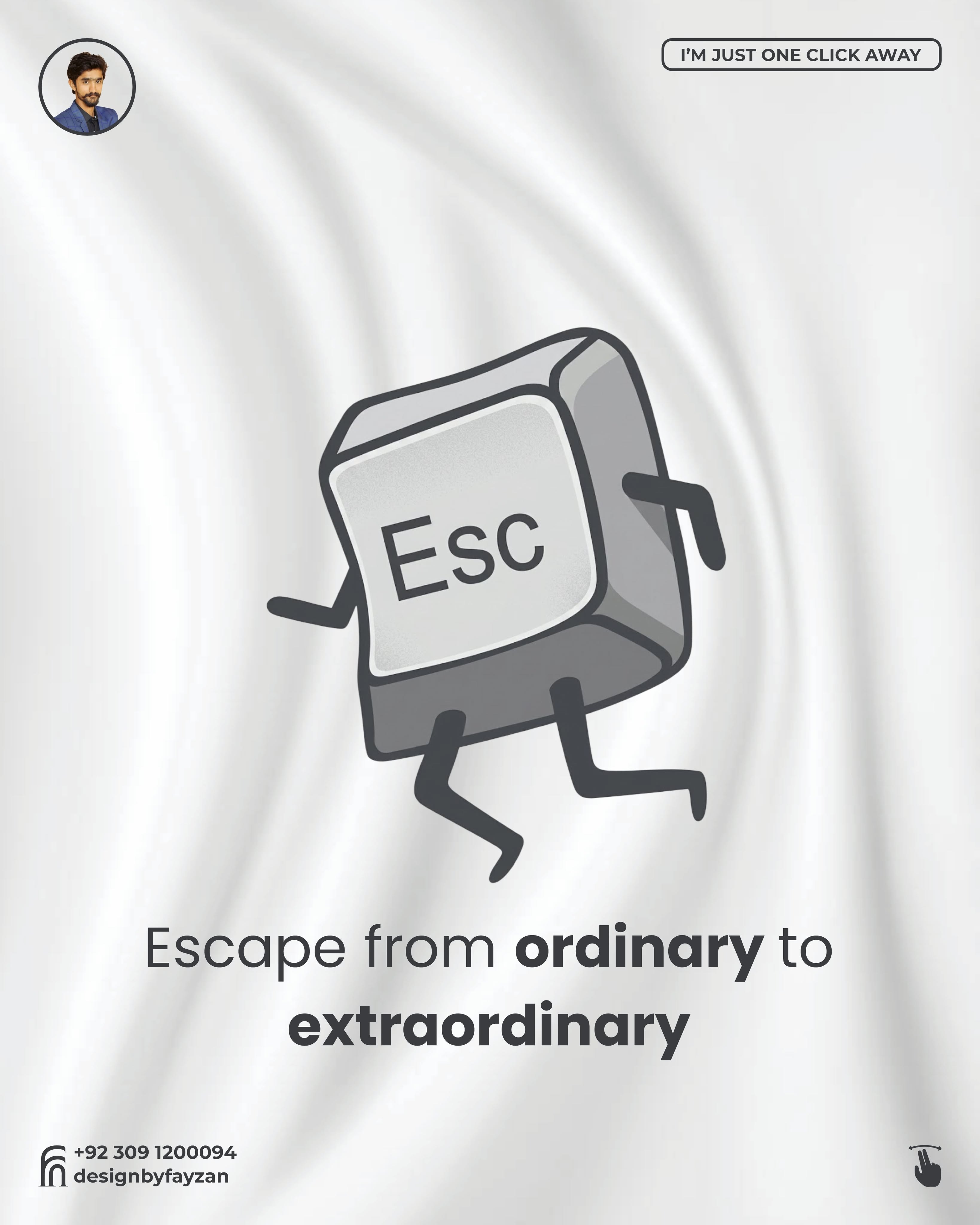 Instagram post: Escape key character makes witty visual pun