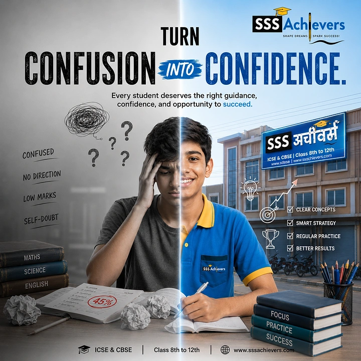 Test Prep & Exam Coaching creative ad: Confusion-to-confidence visual transformation