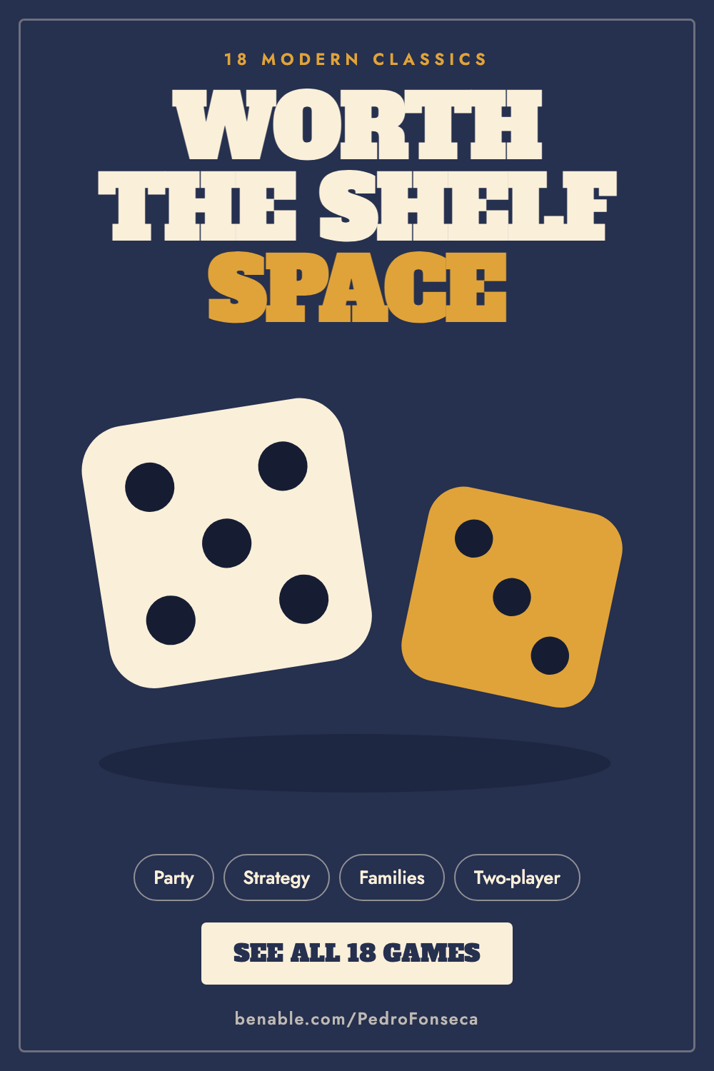 Story: Witty shelf-space copy frames game collection