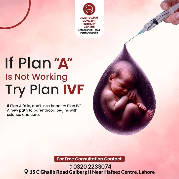 IVF & Fertility Clinics creative ad: Baby inside droplet, Plan IVF wordplay